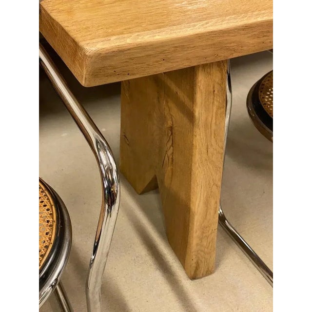 Brown Oak Live Edge Console Table or Desk, France, 1950's For Sale - Image 8 of 12