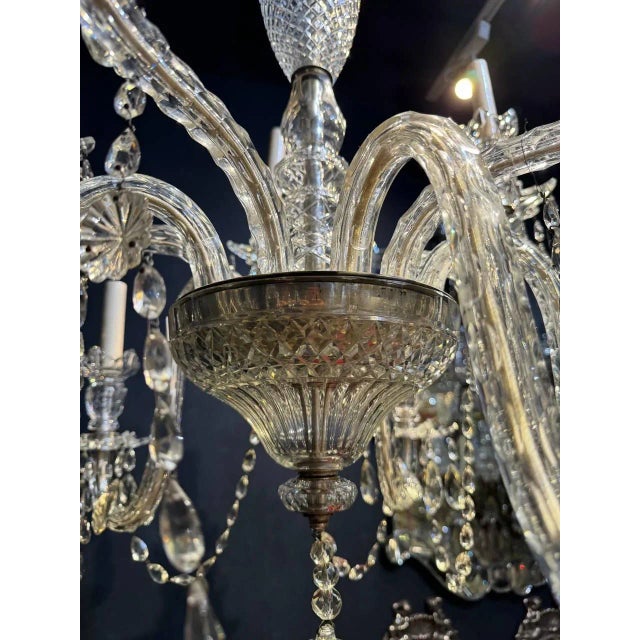 1900’s Crystal Chandelier With 10 Lights For Sale - Image 9 of 9
