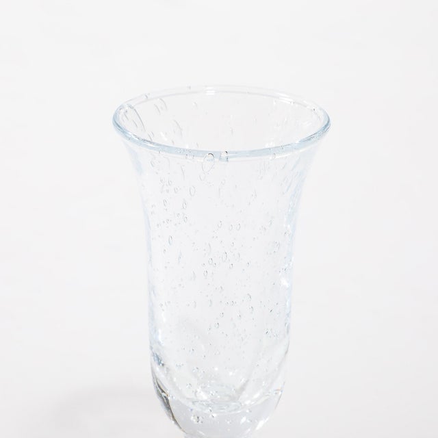 Set of 16 Hand-Blown Clear Stemmed Drinking Glasses by La Verrerie De Biot For Sale - Image 9 of 12