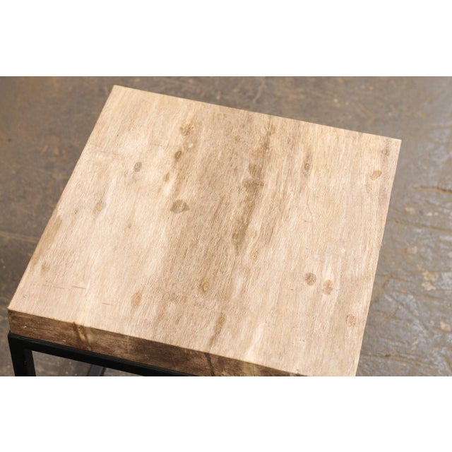 Early 21st Century Petrified Wood Top & Iron End Tables - A Pair For Sale - Image 5 of 9