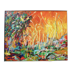 "Monet's Lily Pond at Sunset, Giverny, France" Contemporary Oil Painting by Martha Holden