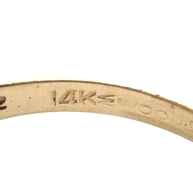 Antique 14k Two Tone Gold Diamond Ring, Size 6.25 For Sale - Image 9 of 10