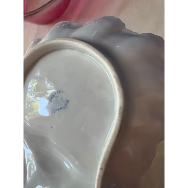 1970s Burnt Orange Ruffled Trio Ceramic Plate Catchall For Sale - Image 4 of 5