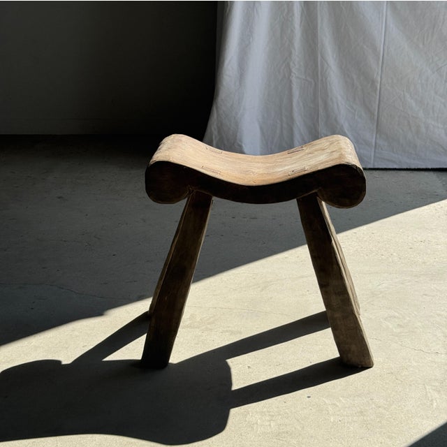 Antique Indonesian Teak Four-Legged Stool, 1980s For Sale - Image 12 of 18