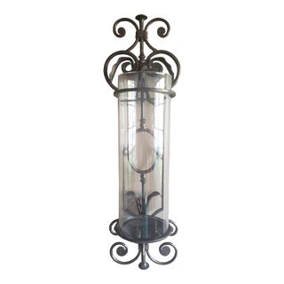 Late 20th Century Large Bronze Finish Hurricane Wall Sconce Candle Holder For Sale
