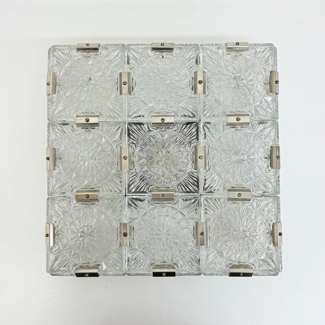 Mid-Century Glass Ceiling Lamp from Kamenický Šenov, 1970s For Sale - Image 17 of 18