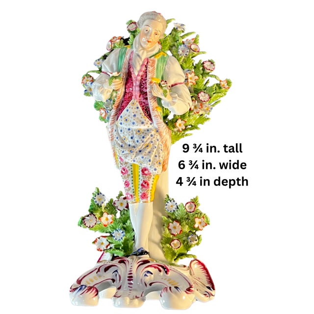 Antique Edme Samson Chelsea Style Porcelain Gentleman Figurine For Sale - Image 16 of 17