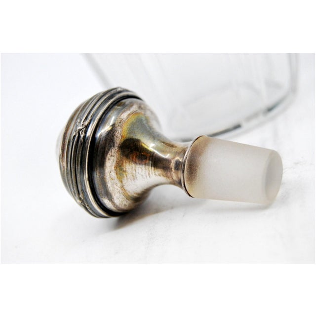 Glass Bottle with Silver-Coated Neck and Cap For Sale - Image 4 of 6