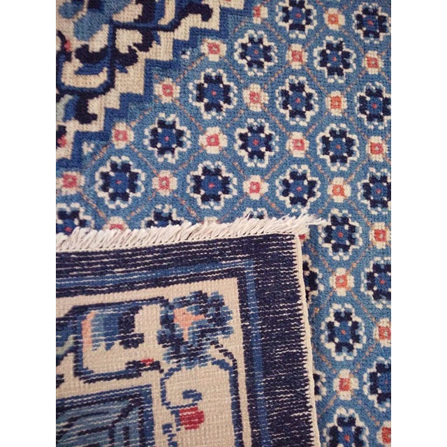 1930s Blue Medallion Antique Pair of Chinese Peking Rugs 3'2" X 5'2" Handknotted Wool Carpets For Sale In New York - Image 6 of 6