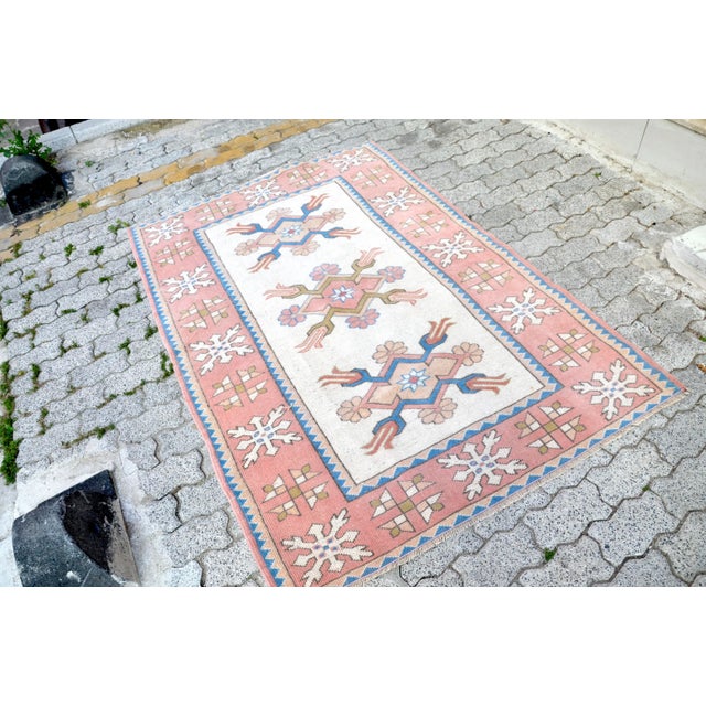 Tribal 1960s Vintage Tribal Anatolian Oushak Rug For Sale - Image 3 of 11