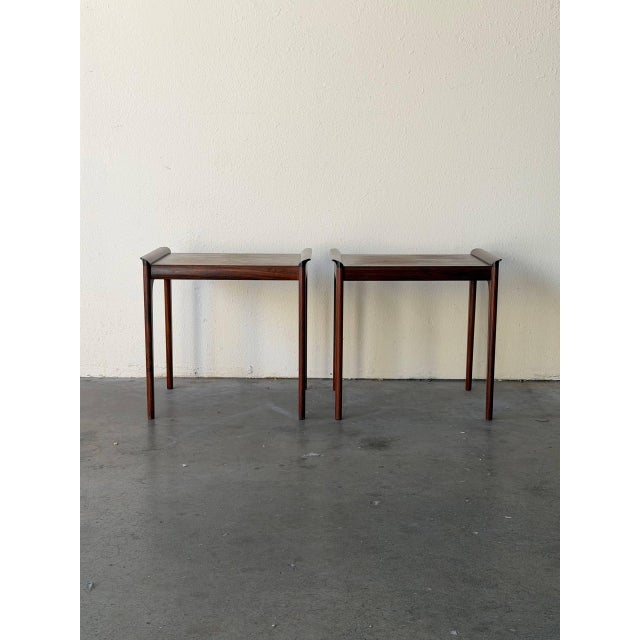 Wood Vintage Danish Rosewood Nightstands by Heltborg Møbler – Mid Century Modern Side Tables For Sale - Image 7 of 10