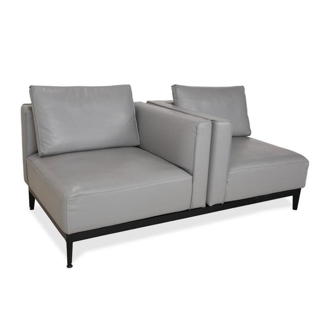 Two-Seater Sofa in Grey Leather from Rolf Benz For Sale - Image 4 of 18