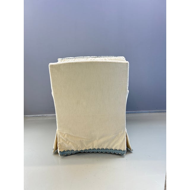 Cream Velvet Armchair by Dessin Fournir, 2010s For Sale - Image 6 of 14