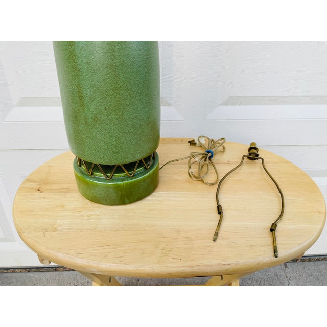 Vintage Mid Century Modern Green Ceramic Lamp Chairish
