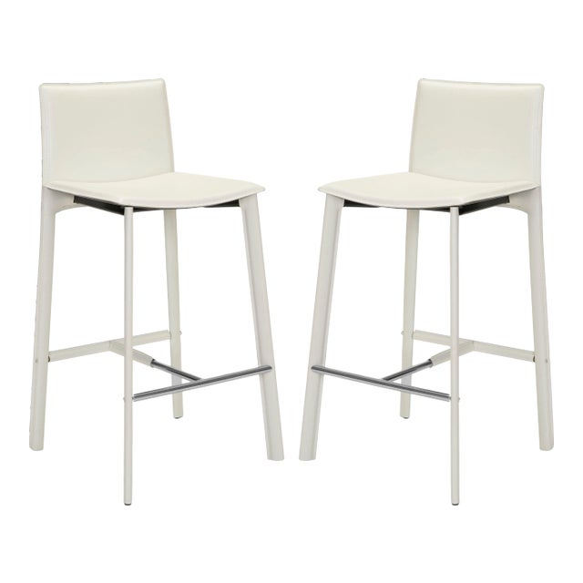 28.5" H Barstool in White & Chrome - a Pair For Sale