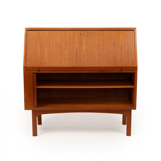 1960s Vintage Danish Mid-Century Teak Secretary Desk by Bernhard Pedersen & Sons For Sale - Image 5 of 12