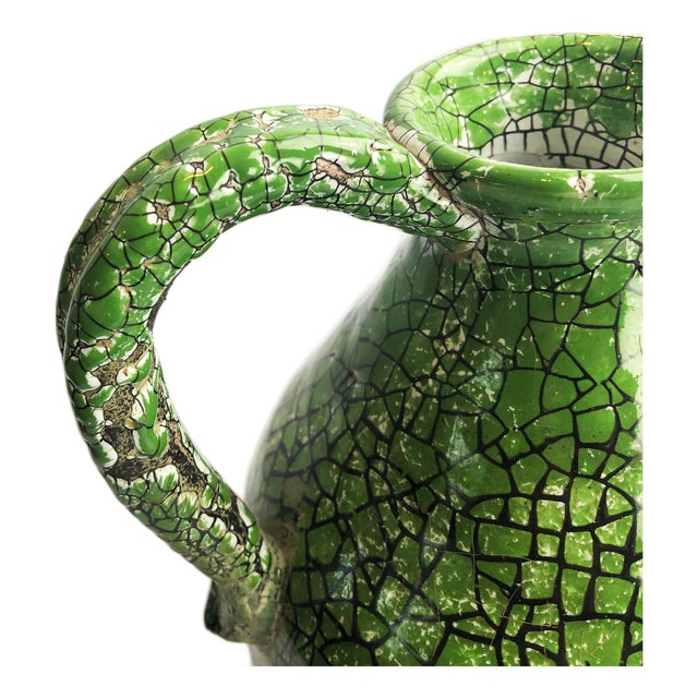 Rare Ceramic Jar in Crackle Glaze Technique For Sale