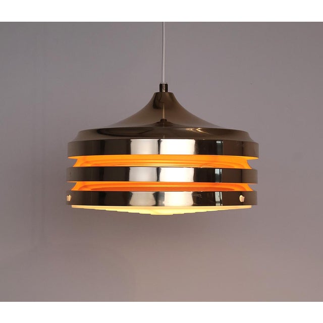 Aluminium pendant lamp produced by granhaga metallindustri sweden. designed by carl thore in the 1960s. beautiful pendant...