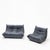 Togo Set in Grey Leather by Michel Ducaroy for Ligne Roset, 1990s, Set of 2 For Sale - Image 15 of 15