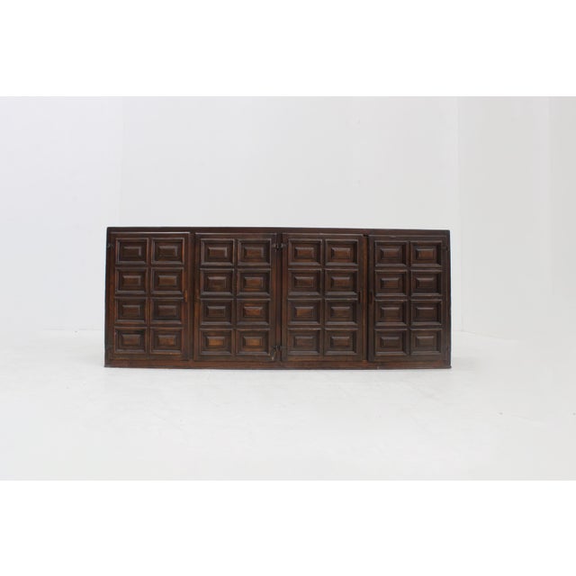1970s Vintage Brutalist Spanish Credenza, 1970s For Sale - Image 5 of 11