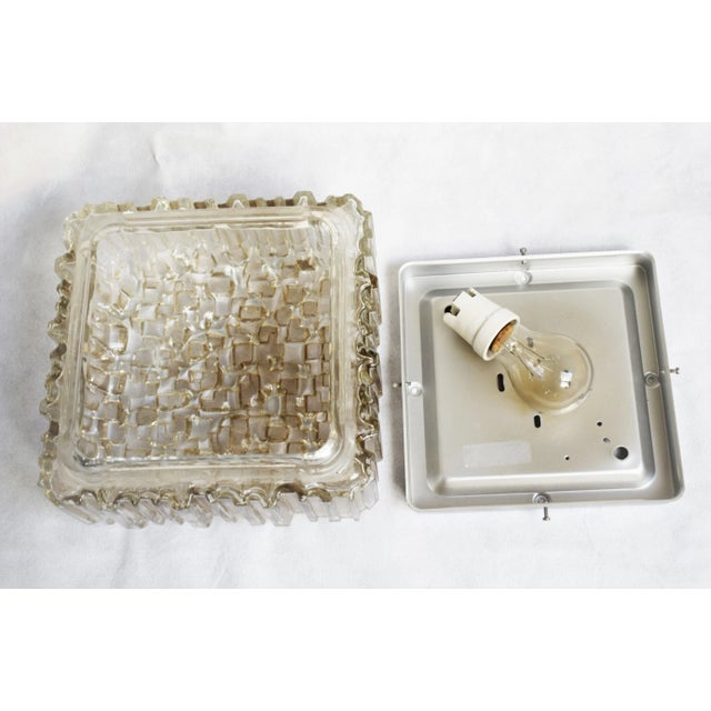 Ceiling or wall lamp made of structural glass. This piece has an attribution mark, I am sure that it is completely...