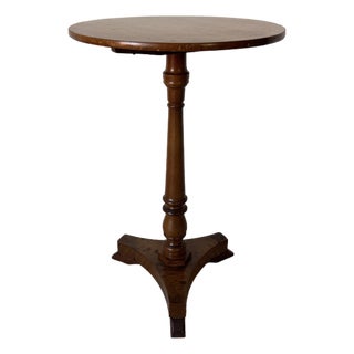 Antique New England Tilt-Top Pedestal Wine / End Table For Sale
