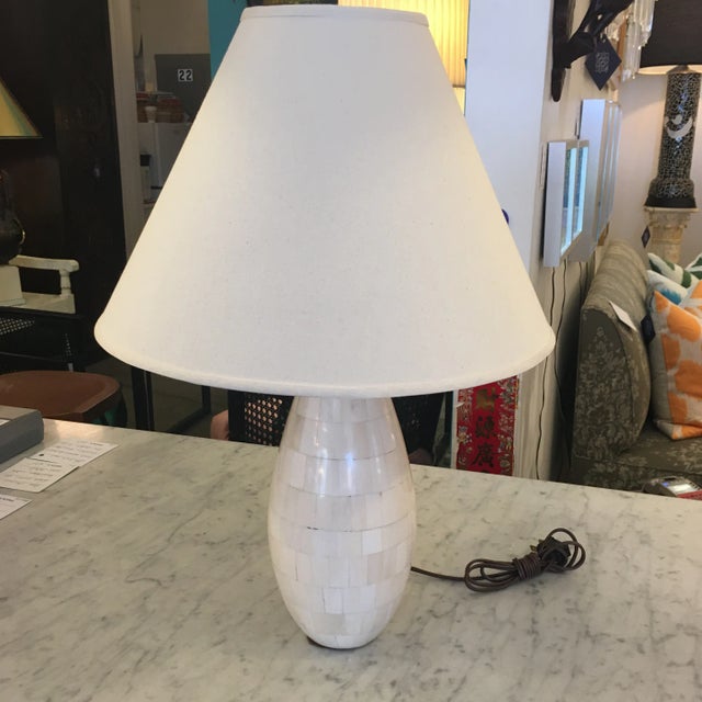 Hand - Made Bone Tile Tabletop Lamp For Sale - Image 11 of 11
