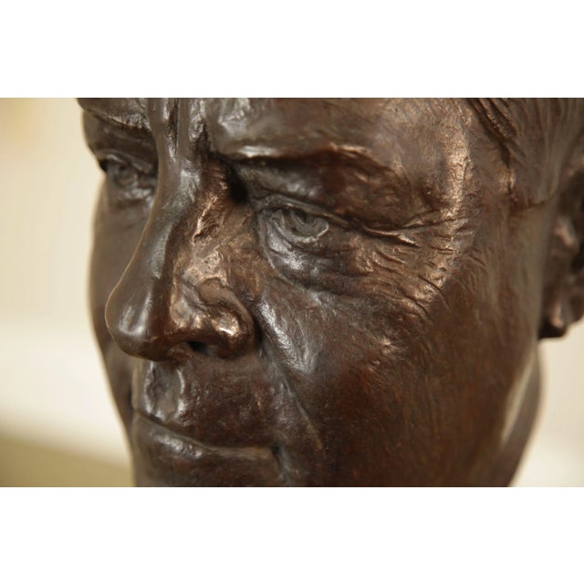 Lawrence Ludtke 1990's Male Bronze Bust For Sale - Image 9 of 13