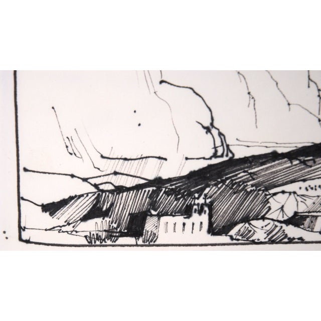 Late 20th Century Clouds Above the High Desert - Line Drawing Landscape Bu Laurence Sisson For Sale - Image 5 of 7