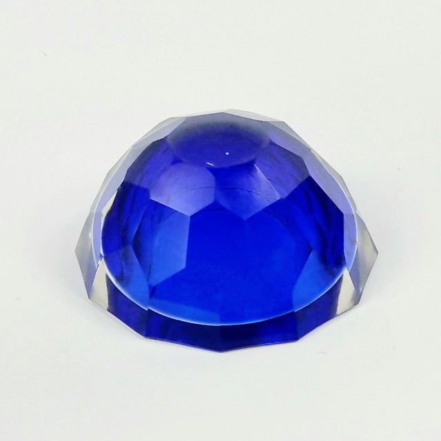 Large Sommerso Faceted Murano Glass Catchall from Mandruzzato, Italy, 1970s For Sale - Image 6 of 8
