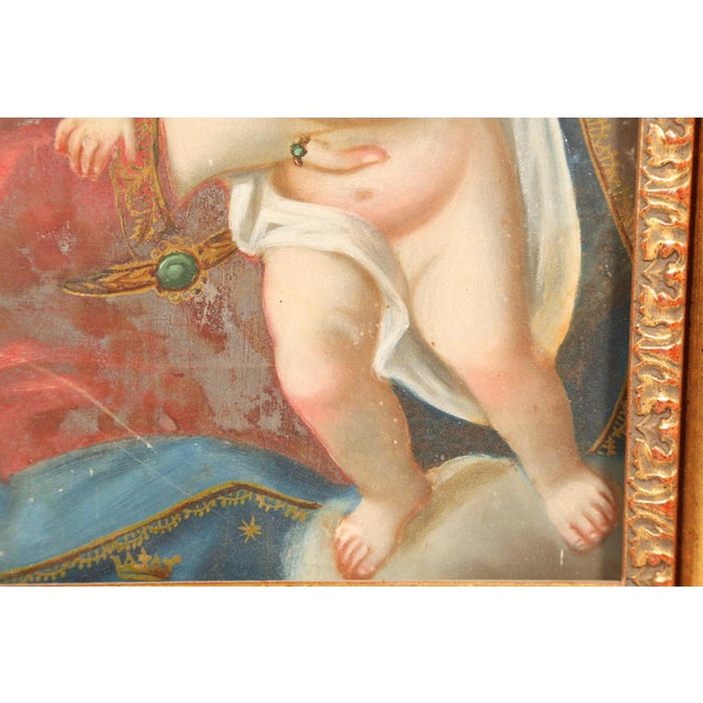 Our Lady of Refuge for Sinners, Oil on Tin, 19th Century For Sale - Image 10 of 11