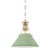 Hudson Valley Lighting Mark D. Sikes Painted No.2 1-Light Small Pendant, Aged Brass/Leaf Green Combo For Sale
