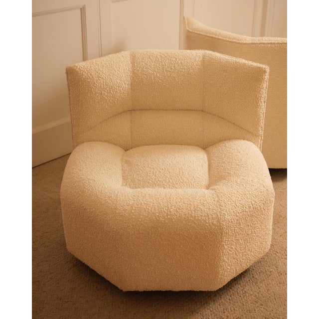 Textile Vintage French Lounge Chairs by B. Govin, 1980s, Set of 2 For Sale - Image 7 of 9