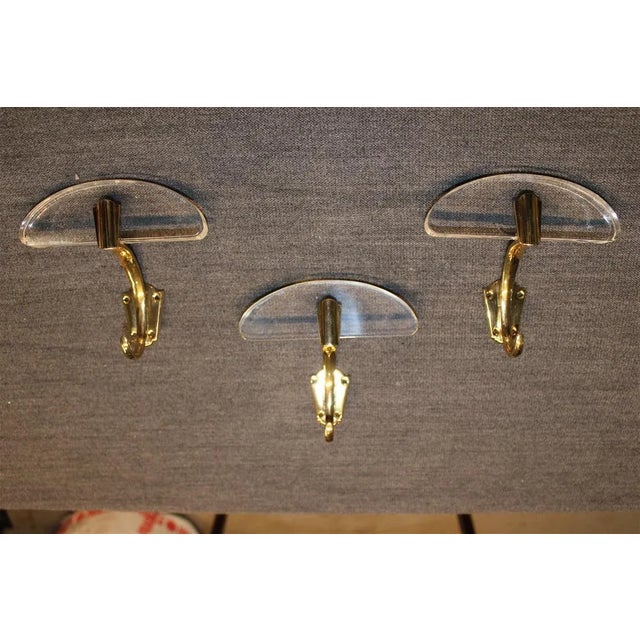 Italian Acrylic & Brass Wall Hangings, 1950s, Set of 3 For Sale - Image 9 of 9