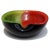 Ruby Red Vintage Murano Half Red Green Gold Flecks on Black Italian Art Glass Heart Shape Decorative Bowl For Sale - Image 8 of 10