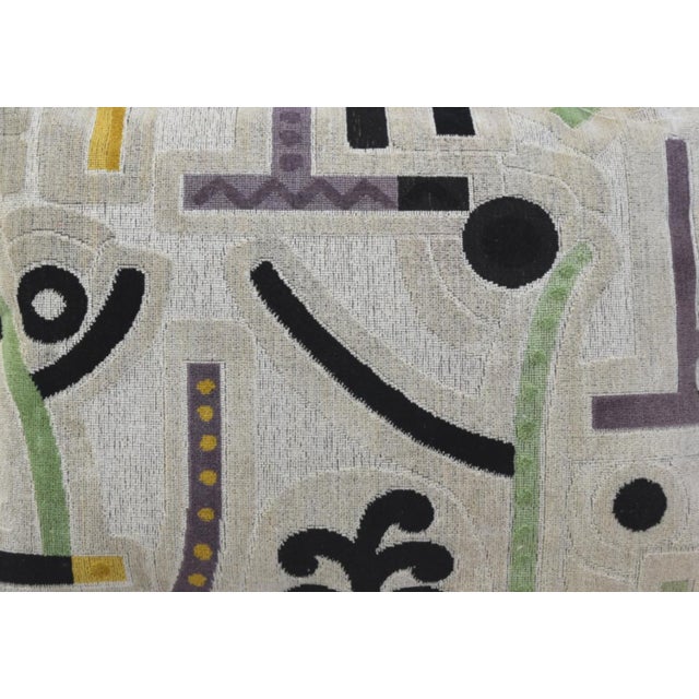 Custom-tailored designer pillow by Mike Seratt of The Prized Pig in Clarence House Velours Klee cotton, cut velvet fabric...