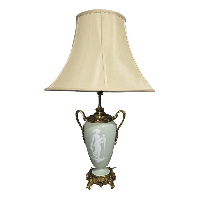 Large French Pate-Sur-Pate Table Lamp, 1880 For Sale