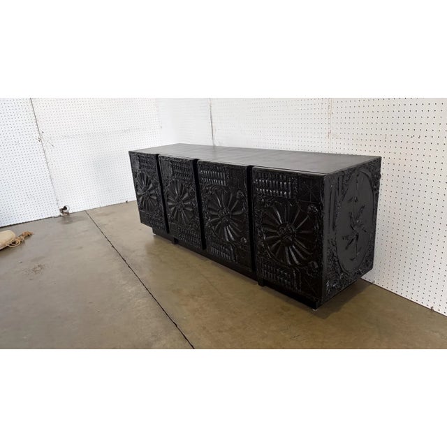 This is a Mid Century Brutalist style credenza / sideboard. It was designed by Adrian Pearsall for Craft Associates...