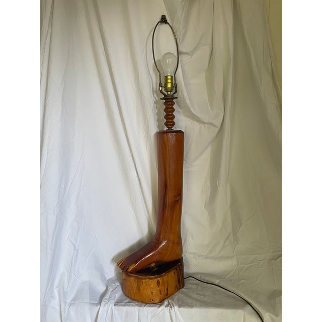 1990s 1990s Folk Art Foot Lamp For Sale - Image 5 of 13