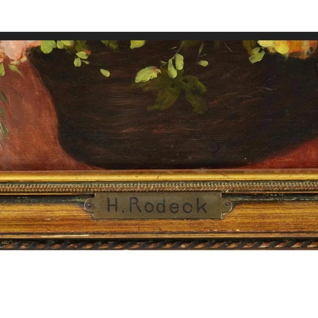 Art Deco 19th Century Romantic Austrian Female Portrait Oil Painting Signed H Rodeck For Sale - Image 3 of 12