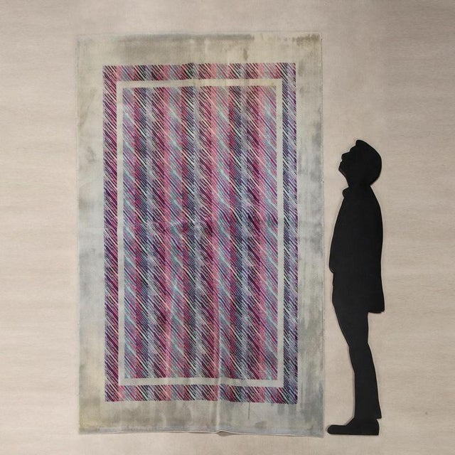 Vintage Missoni design rug, Tj Vestor in wool, machine-made. This piece is attributed to the mentioned designer/maker. It...