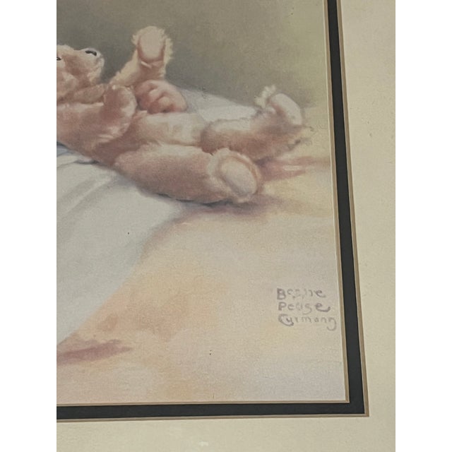 Vintage Bessie Pease Gutmann Baby With Teddy Bear Print For Sale - Image 4 of 6