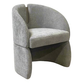 Bently Gray and Gold Armchair Dining Chair For Sale