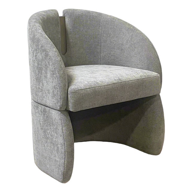 Bently Gray and Gold Armchair Dining Chair For Sale