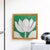 Chinoiserie Original Framed Tulip Painting, Green Floral Wall Art, Acrylic on Canvas in Gold Bamboo Frame, 13x13 Botanical Boho Home Decor For Sale - Image 3 of 4