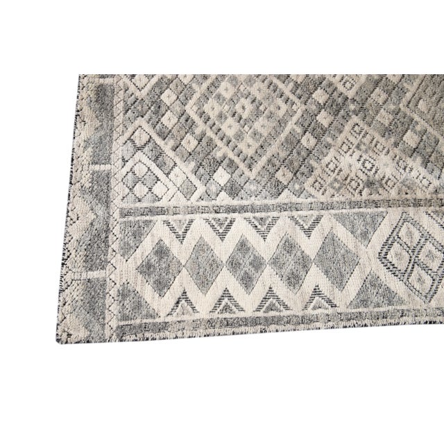 2010s 21st Century Modern Textured High Low Wool Rug For Sale - Image 5 of 13