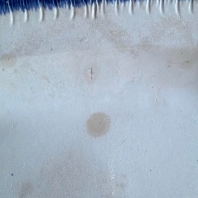 Antique Pearlware Blue Feather Edge Platter, Impressed Eagle Mark, English For Sale - Image 10 of 16