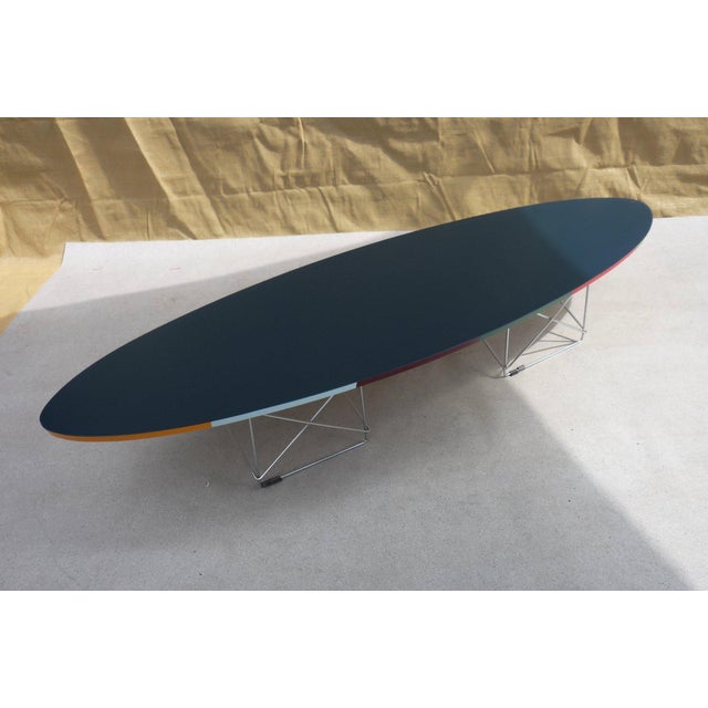 Blue Oval Coffee Table, 1980s For Sale - Image 8 of 8