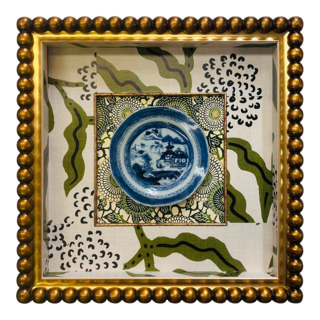Upcycled Canton China in Custom Wall Hung Shadow Box For Sale