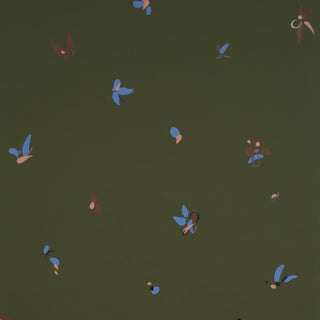 SAMPLE - Schumacher x Backdrop La Belle Wallpaper In Olive For Sale